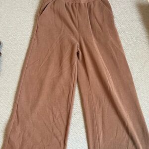 Casual Brown Wide Leg Pants